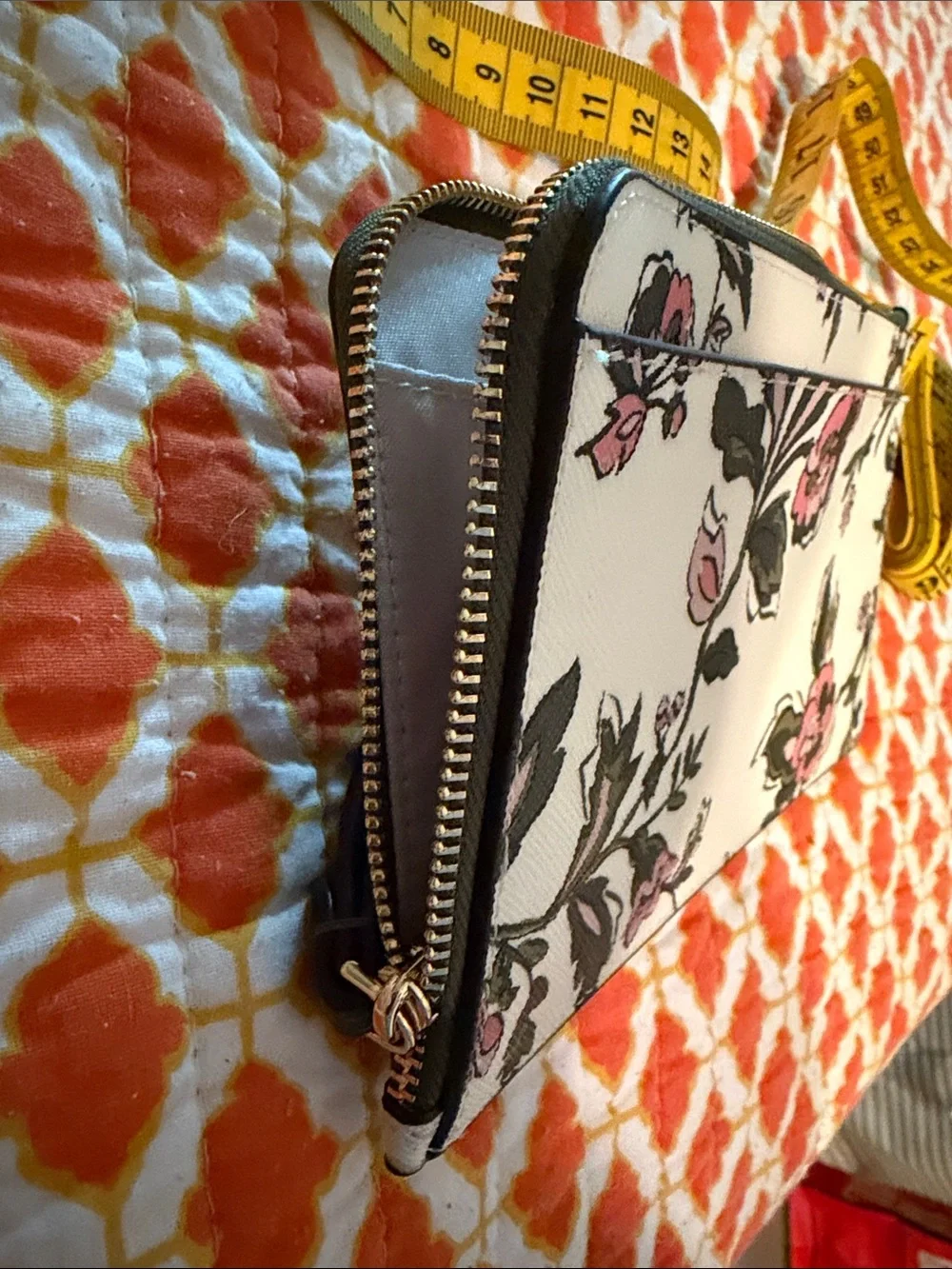 kate spade Floral Wristlet in Cream, Pink, Green and Black